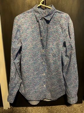 Louis Vuitton Blue Floral Button-Down Shirt